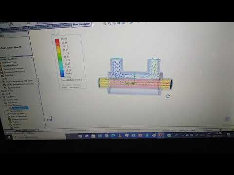 Single Pass Counter Flow Heat Exchanger (Solidworks Simulation)