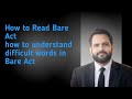How to read Bare Act|How to understand difficult words in Bare Act