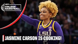 Jasmine Carson drills the buzzer-beater to cap off a 21-PT 1st half 🤯 | ESPN College Basketball Profile