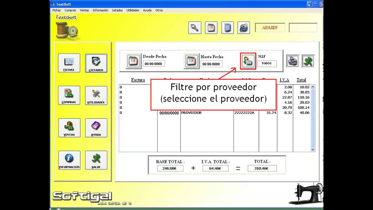 Programa Gestión Tiendas de Ropa (Listado de Facturas)