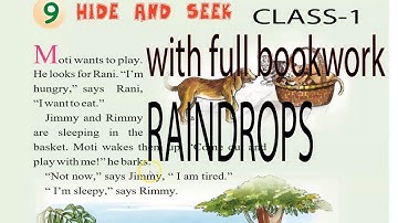 Hide and Seek chapter-9|class-1 | with full bookwork | RAINDROPS |NCERT|CBSE