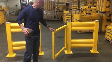 OSHA Yellow Handle It Handle It Pedestrian Gate with Guard rail system