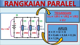 Rumus menghitung arus dan tegangan pada rangkaian paralel listrik searah (DC)