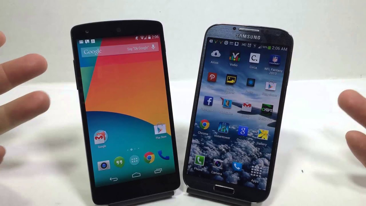 Google Nexus 5 vs. Samsung Galaxy S4 Comparison  Googlenexus  ATT 