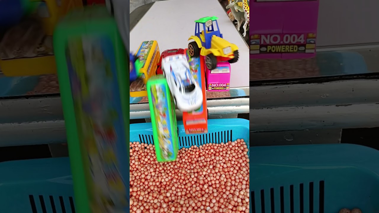 59 car hitting with tractor, car hitting with buses, 