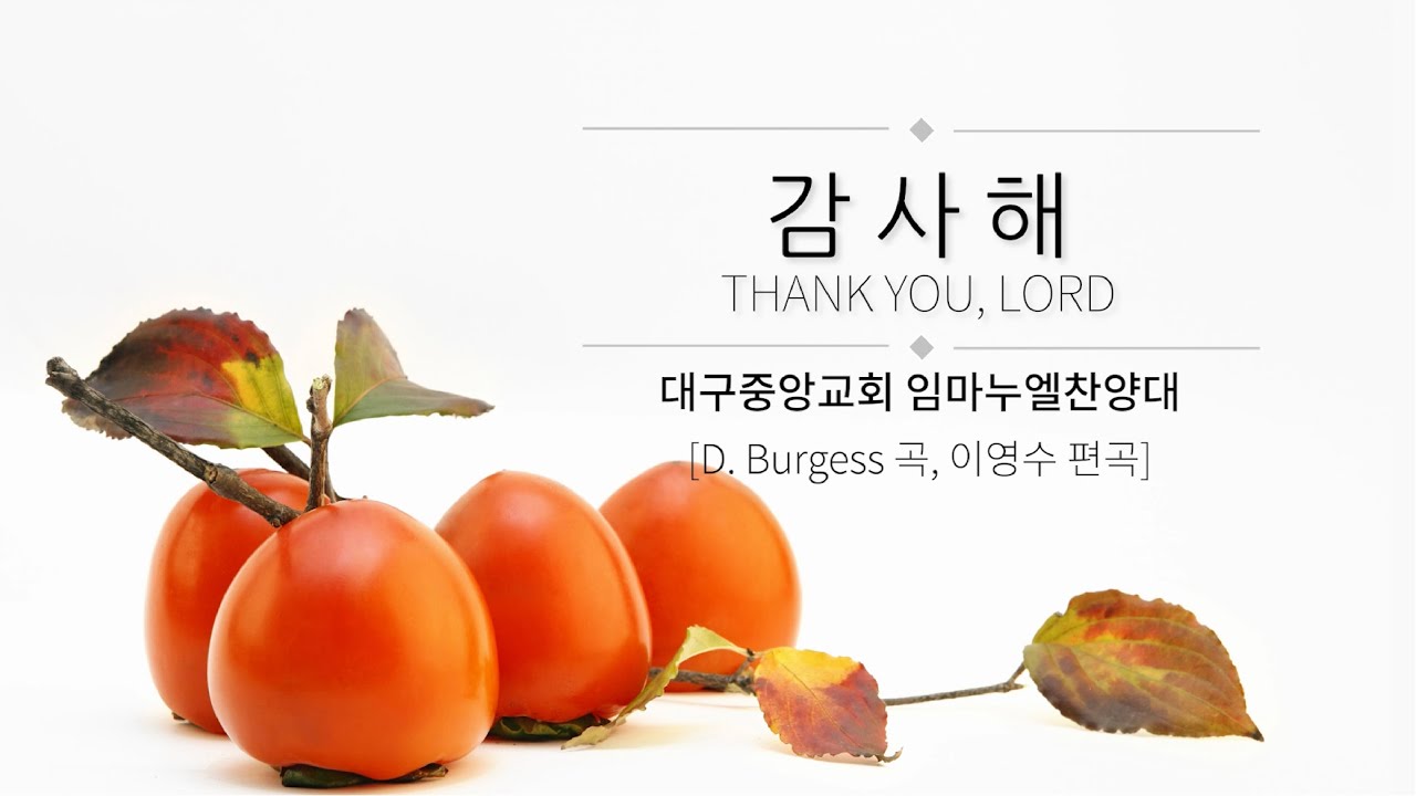 [임마누엘찬양대] 감사해_Thank you, Lord (D. Burgess 작곡, 이영수 편곡) - YouTube