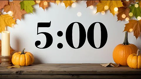 5 Minute Timer | Fall Pumpkins, Autumn Leaves | Calm Acoustic Guitar & Piano | Focus, Study, Work