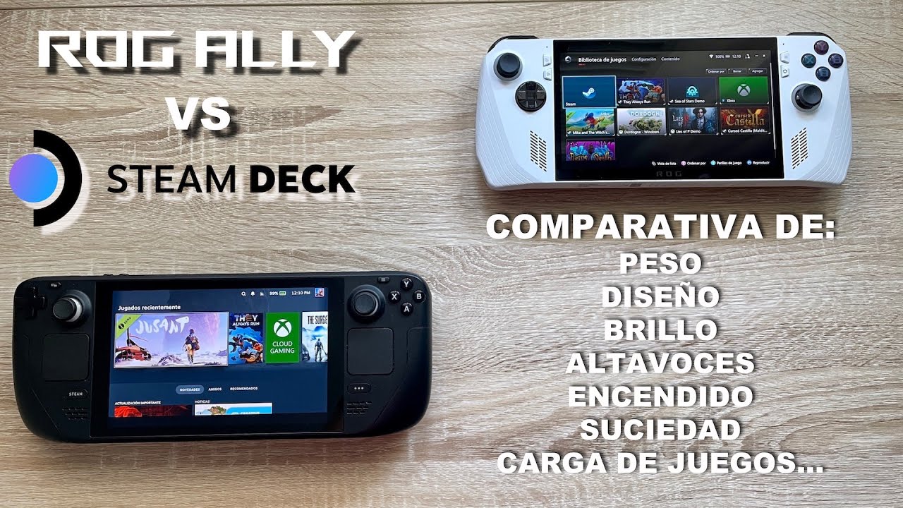 ASUS ROG ALLY VS STEAM DECK - LA COMPARATIVA DEFINITIVA: PESO ...