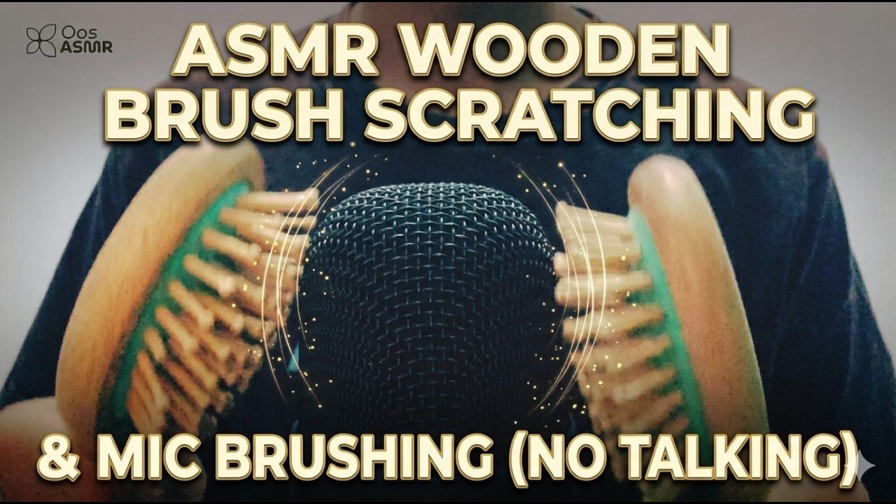 ASMR Wooden Brush Scratching & Mic Brushing (No Talking)