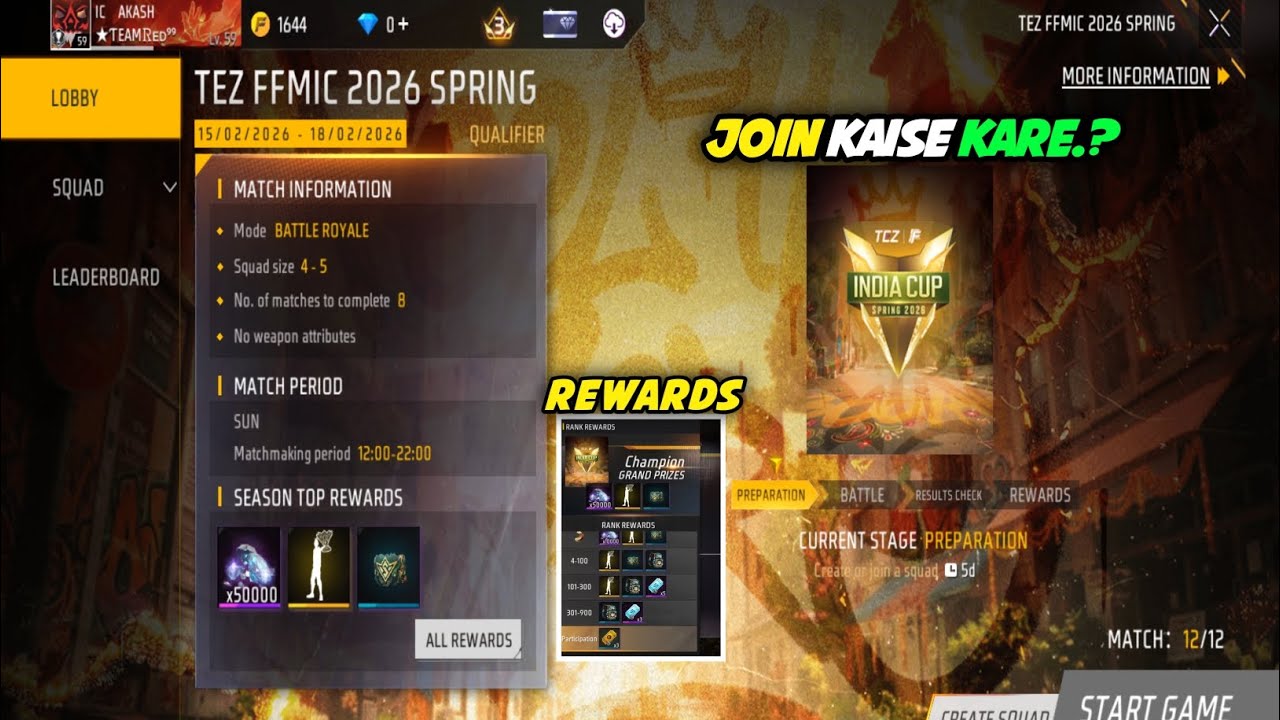 How to Register FFMIC 2026 Spring Event 🔥!! 50000 diamond + Emote 😍Kaise milega?? free fire 
