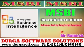 MSBI Tutorial || Defining a Rank by Using Script Component by Ramesh