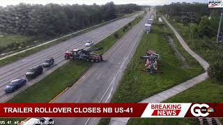 Trailer rollover closes all northbound lanes of US-41 near Del Prado Blvd in North Fort Myers