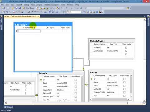 C# Yazılım Dersleri 8-P4 Web-Asp.NET-MVC-Blog Sitesi- 1-Database