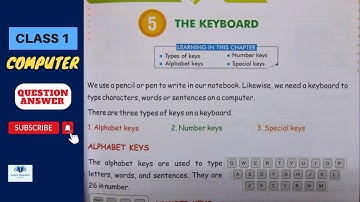 Computer || Class 1 || Chapter 5 || The Keyboard Q&A