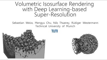 Volumetric Isosurface Rendering with Deep Learning-based Super-Resolution
