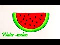 Draw water melon and colour it  easy