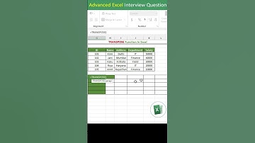 TRANSPOSE function in excel | TRANSPOSE formula in excel interview questions excel tips tricks