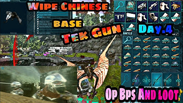 [ Ark Mobile ] PvP Hard server And wipe Chinese base and Op tek loot 🔥🔥