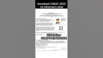 Bihar UGEAC 2025 Allotment Letter Download  #ugeac #biharengineeringcollege #ugeac2025 #bihar