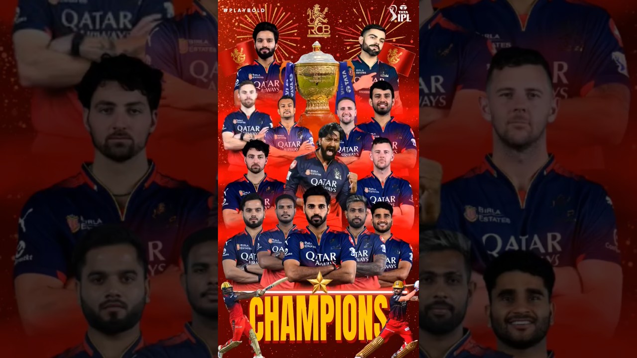 RCB Champions Poster Design in Canva | Day 21/100 | IPL 2025 Final Victory 