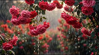 Soft Rain on Red Roses 🌹 Gentle Piano & Rain Sounds for Sleep, Study & Romantic Relaxation screenshot 5