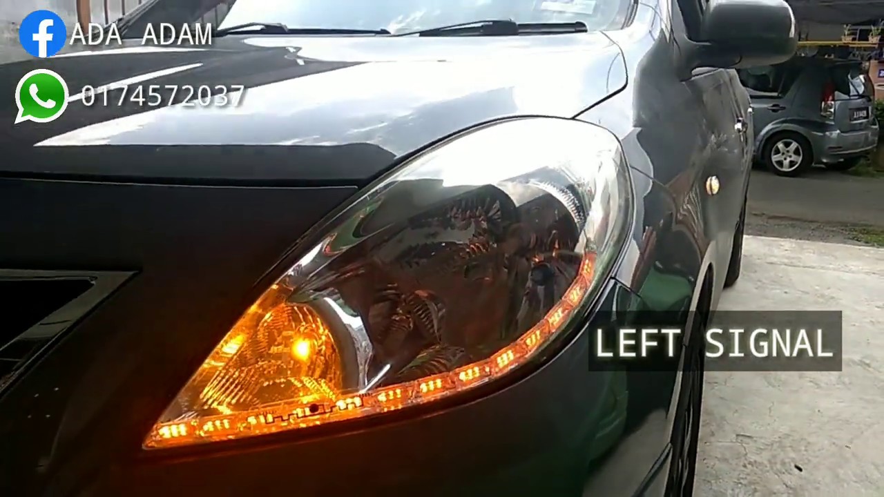 Nissan Almera Custom Headlight Dlr Signal YouTube