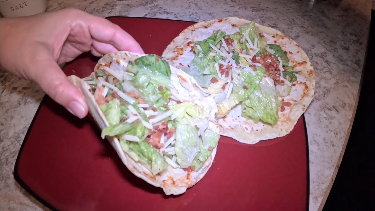 Chicken CAESAR Smash Tacos! Fun Way To Change Up A Simple Caesar Salad For Dinner!