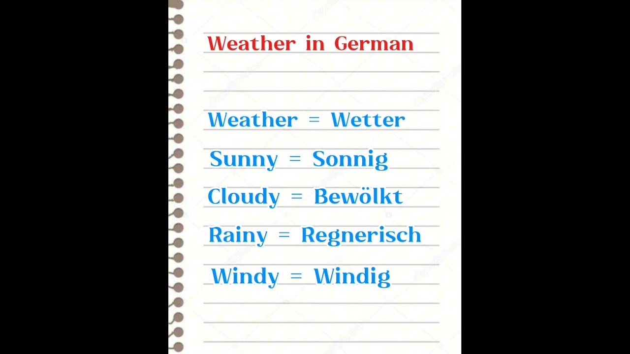 Weather vocabularies in German 