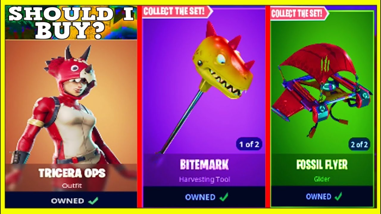 New Tricera Ops Bitemark Fossil Flyer Should I Buy Fortnite - new tricera ops bitemark fossil flyer should i buy fortnite battle royale