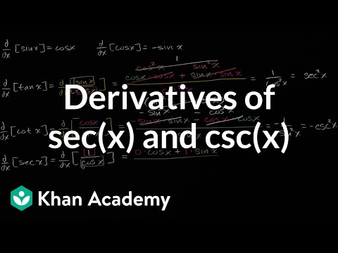 Derivatives of sec(x) and csc(x) | Derivative rules | AP Calculus AB | Khan Academy