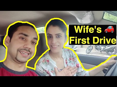 Wife's first drive to work after getting learning license | Learning to drive a car | Katoch Tubes