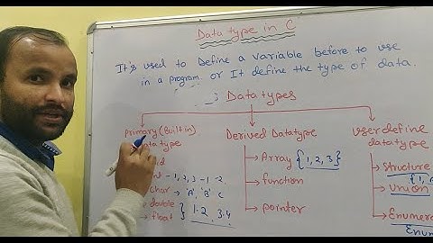 What is Data type in Programming Language | data types in C | Primary | Derived | User Define Hindi