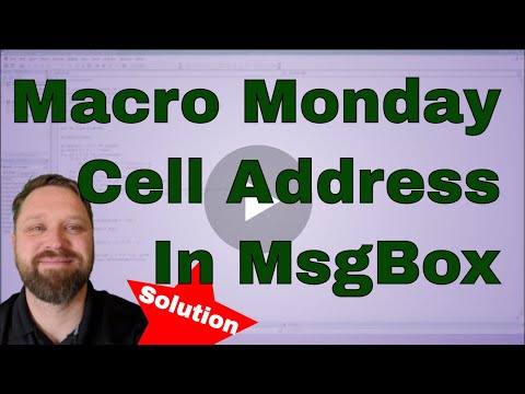 Macro Monday Solution Message Box @EverydayVBAExcelTraining