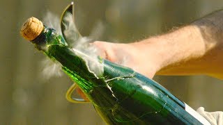 Champagne Saber in 4K Slow Motion with Rhett and Link - The Slow Mo Guys