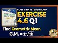 Ex 4.6 Q1 Class 11 Maths Sindh Board | Geometric Mean | Sequence and Series | New Book