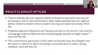 Naomi Masuoka ENGL 5147U Research Based Presentation: Aptitude