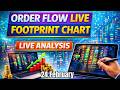 Live Order Flow Footprint Chart Analysis | 24 February
