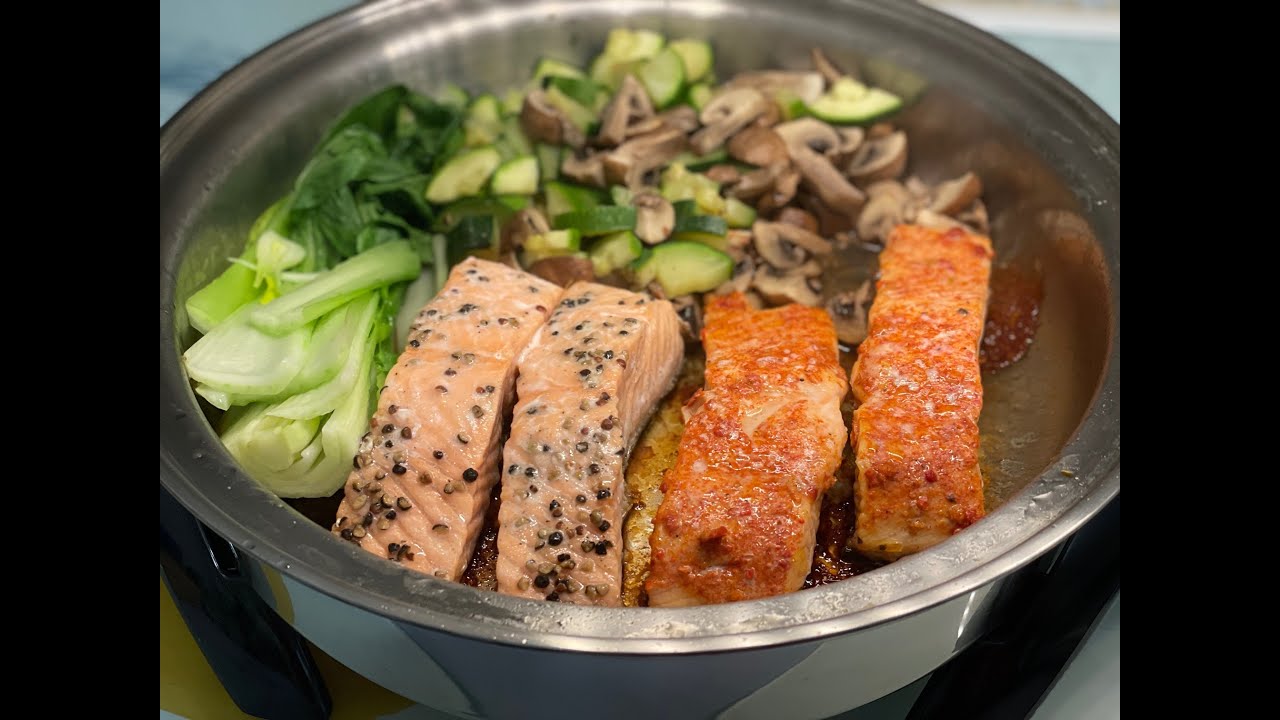 🇪🇺SALMON & VEGETABLES in SALADMASTER SKILLET #4 - 👩🏻‍🍳iCookiTravel-Dolly