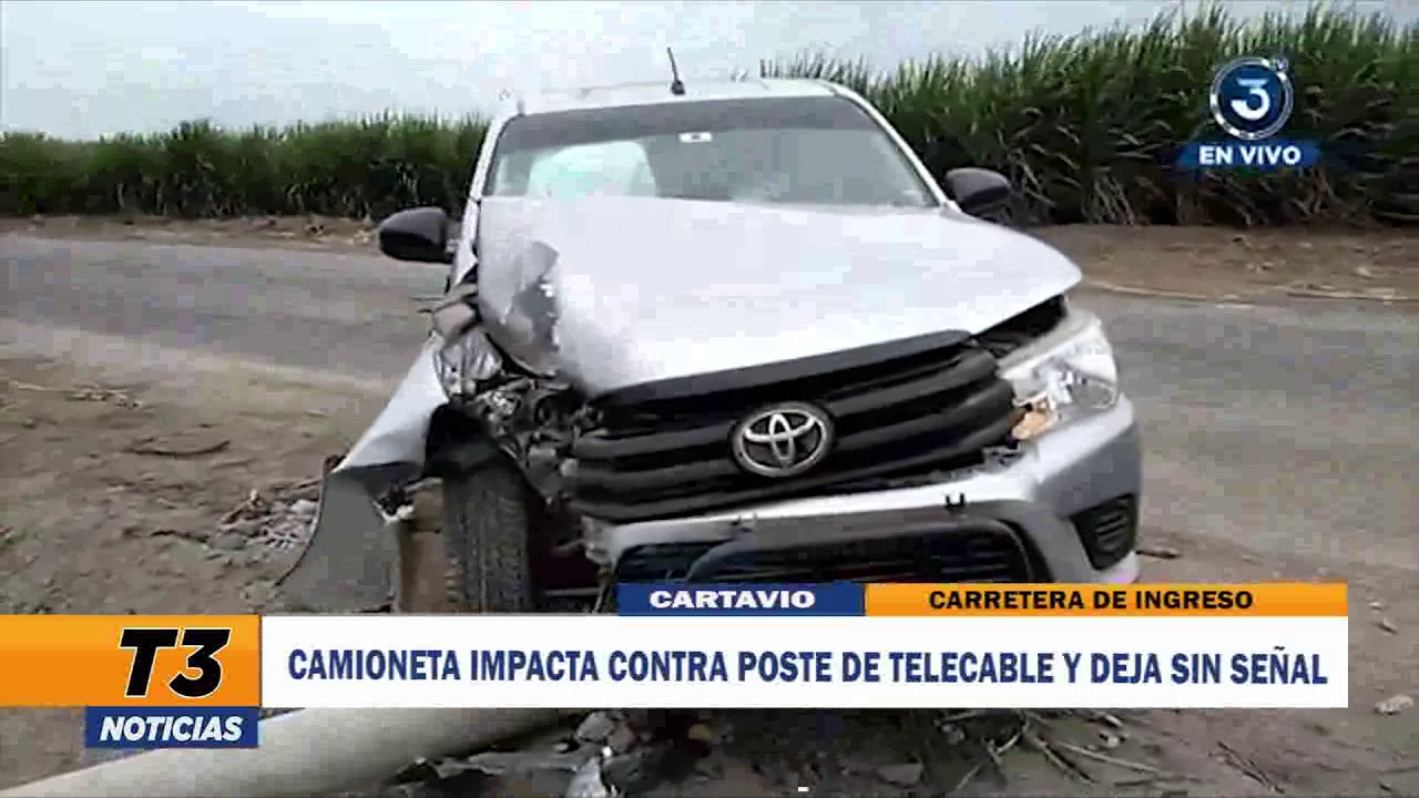 CAMIONETA IMPACTA CONTRA POSTE DE TELECABLE Y DEJA SIN SEÑAL. - YouTube
