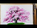 基礎編：アクリル絵の具を使用した「桜」の描き方 / 初心者が簡単に絵を描く方法 #81