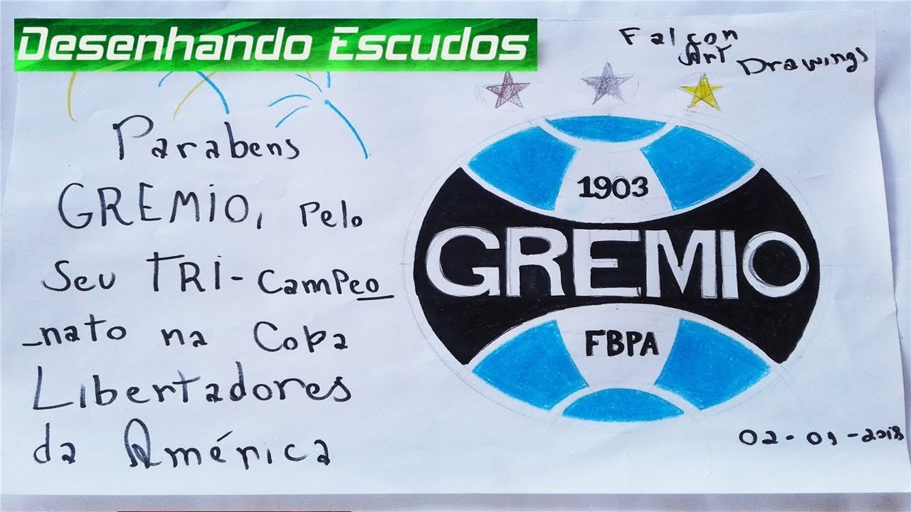 Como desenhar o escudo do Grêmio Foot-Ball Porto Alegrense(Daniel