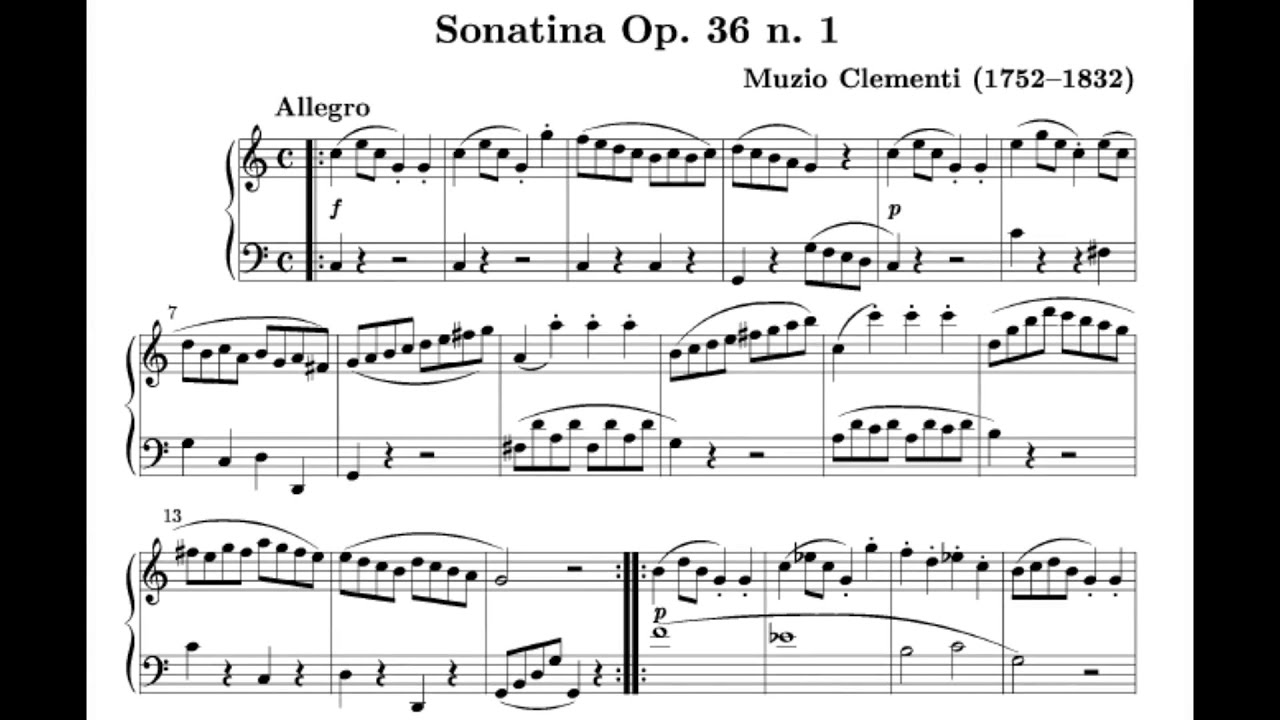 Clementi Piano Sonatina Op. 36 No. 1 in C Major - Complete w