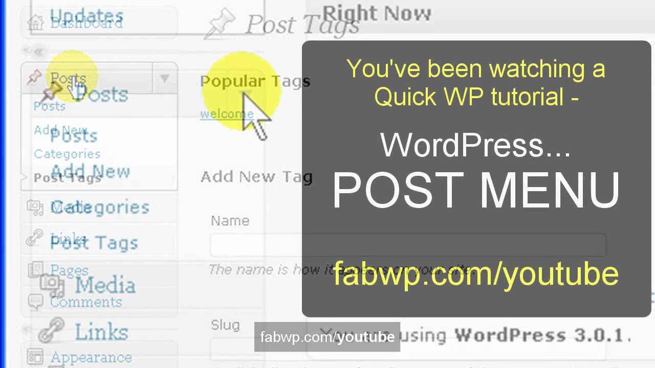 Wordpress Tutorial - WordPress POST MENU - YouTube