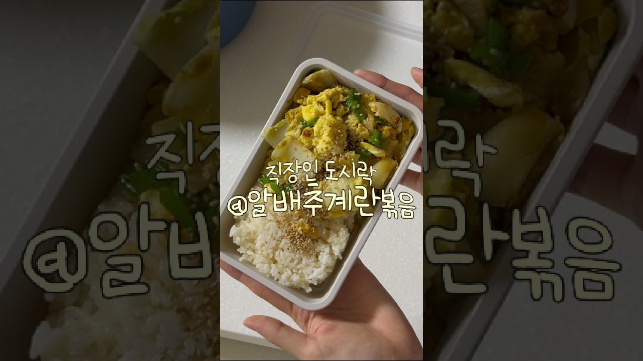 초간단 10분 알배추 계란 볶음 도시락 레시피 숏폼 썸네일
