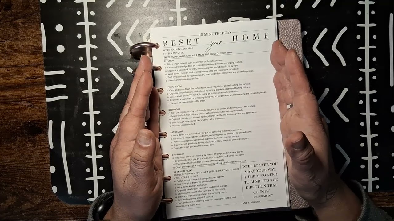 Health update and Jane's agenda 12 weeks to reset your home insert!