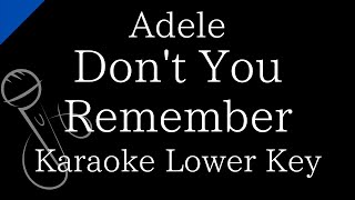 【Karaoke Instrumental】Don't You Remember / Adele【Lower Key】