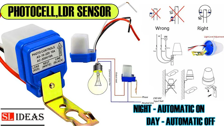 Easy Install Automatic light sensor switch | Photocell | LDR Sensor for Lighting | Wiring and Setup.