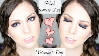 Black Smokey Eye Valentines Day Makeup Tutorial