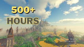 Exploring my 500+ hours Minecraft World in Ultra-Realistic Shader (With Medieval Town and Castle)!