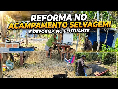 WILD CAMPING! WE RENOVATED A FLOATING RAFT AND WENT FISHING